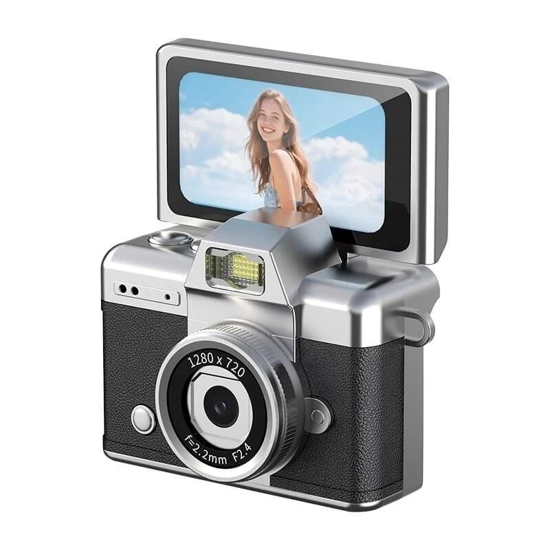 ACTON Picco Flex Flip Ekranlı Retro Photo Kamera Siyah