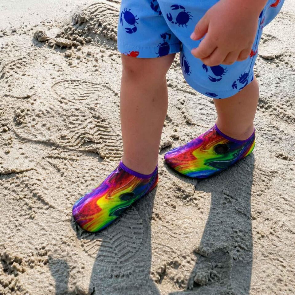 GrippToes Kaymaz Damla Tabanlı Deniz&Havuz Çorabı  G1 Çok Renkli