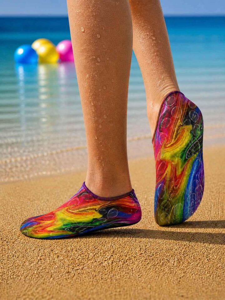 GrippToes Kaymaz Damla Tabanlı Deniz&Havuz Çorabı  G1 Çok Renkli