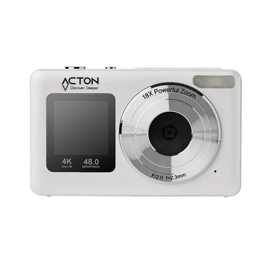 Acton Selfix Dijital Kompakt Fotoğraf Makinesi Retro Kamera Beyaz