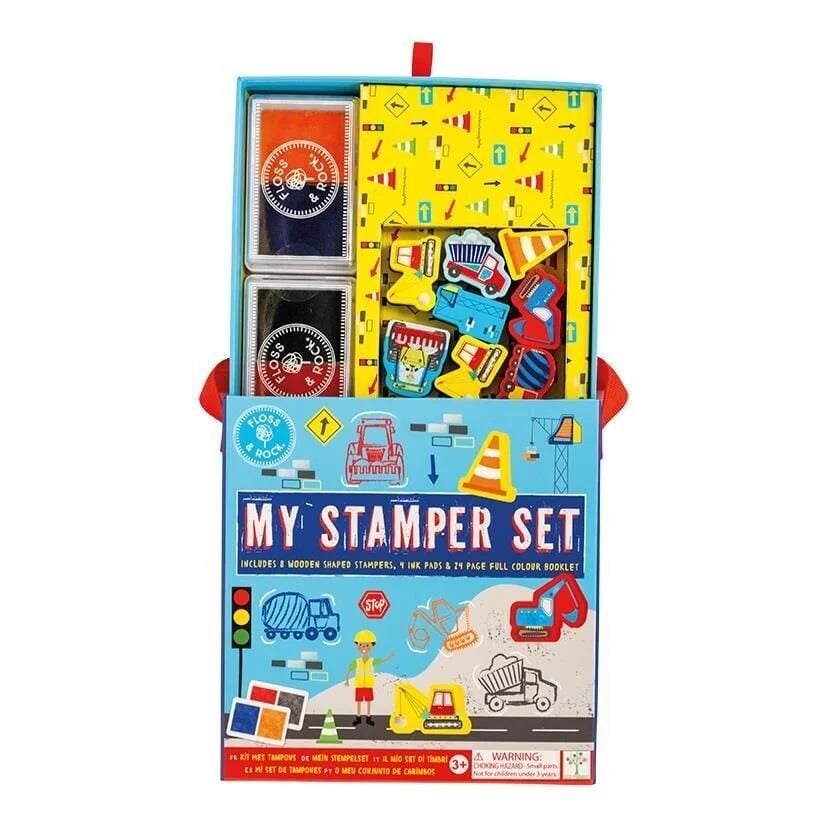Floss & Rock Stamper Ahşap Baskı Seti / Construction