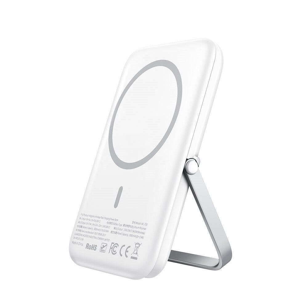 Mcdodo MC-7051 15w-20w PD Hızlı Şarj Destekli 5000 mAh Kablosuz Magsafe Powerbank Beyaz