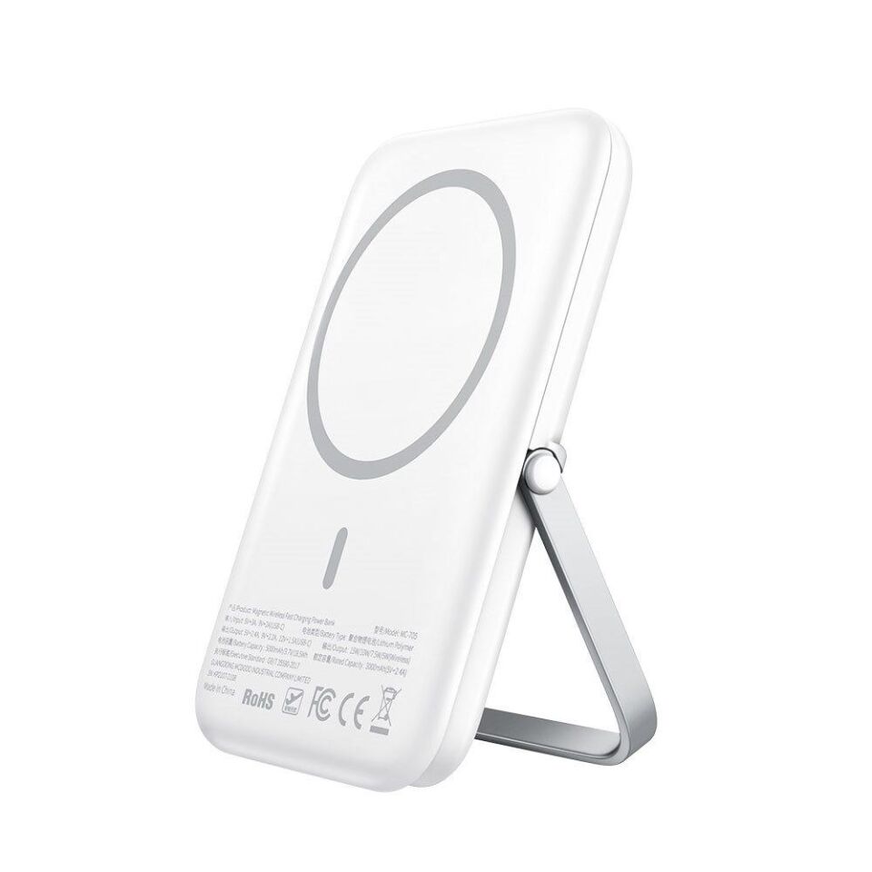 Mcdodo MC-7051 15w-20w PD Hızlı Şarj Destekli 5000 mAh Kablosuz Magsafe Powerbank Beyaz