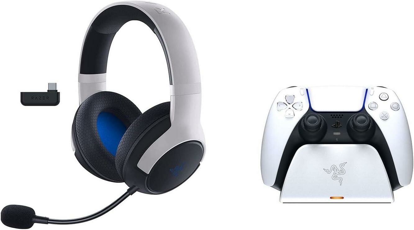 Razer Legendary Duo Kaira Kablosuz Kulaküstü Kulaklık PS5 Şarj İstasyonu