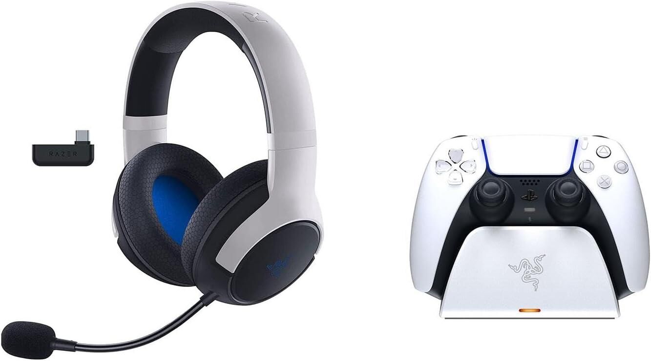 Razer Legendary Duo Kaira Kablosuz Kulaküstü Kulaklık PS5 Şarj İstasyonu