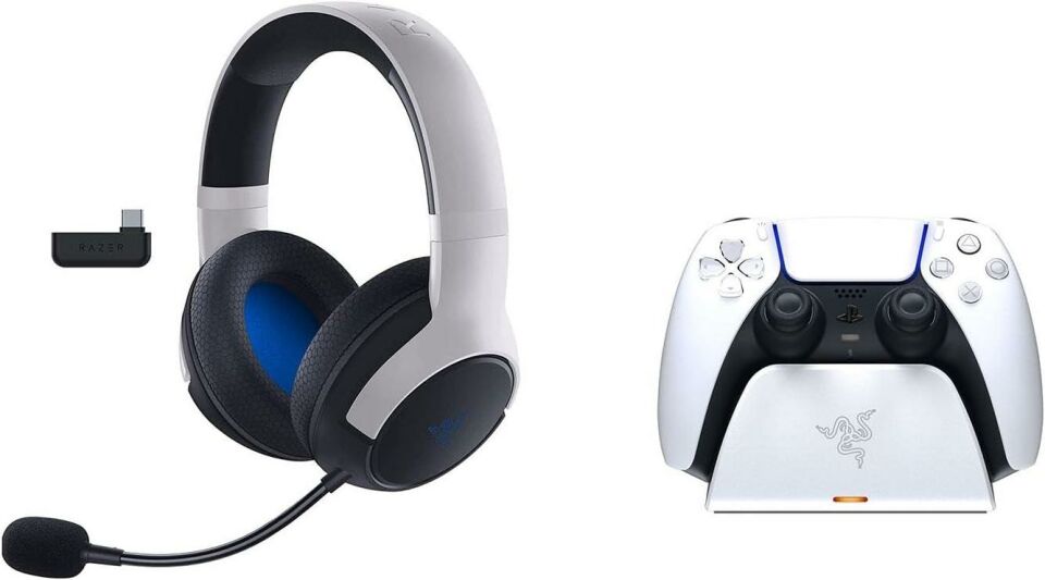 Razer Legendary Duo Kaira Kablosuz Kulaküstü Kulaklık PS5 Şarj İstasyonu