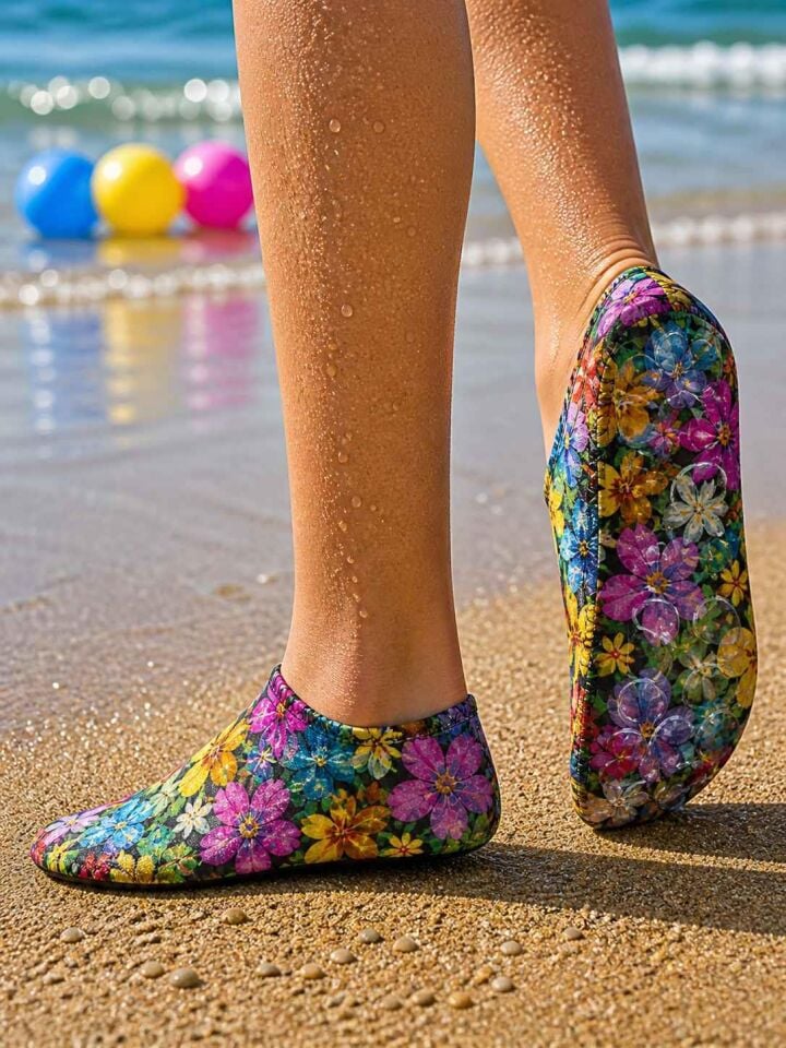 GrippToes Kaymaz Damla Tabanlı Deniz&Havuz Çorabı  J1 Çok Renkli