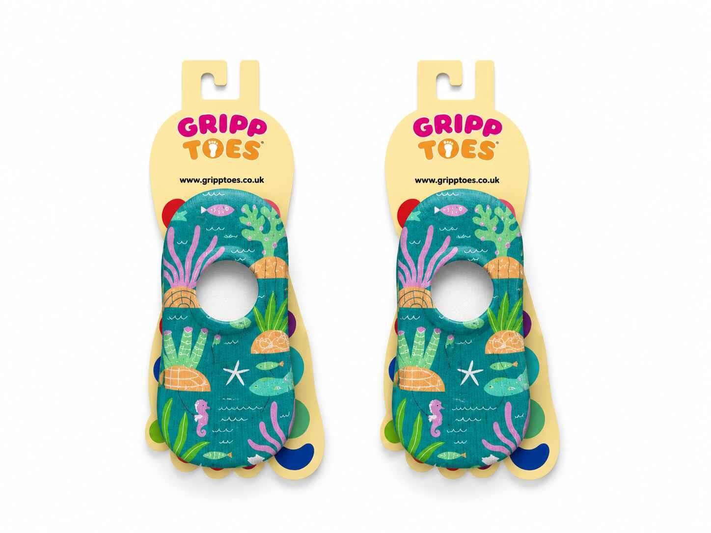 GrippToes Kaymaz Damla Tabanlı Deniz&Havuz Çorabı  K1 Çok Renkli