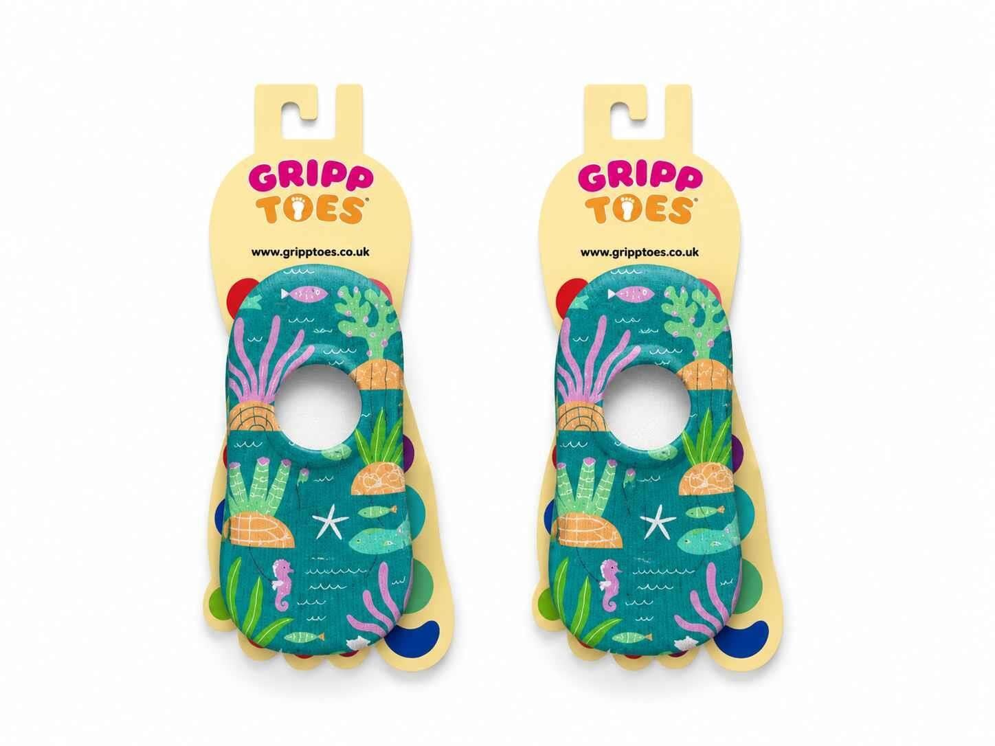 GrippToes Kaymaz Damla Tabanlı Deniz&Havuz Çorabı  K1 Çok Renkli