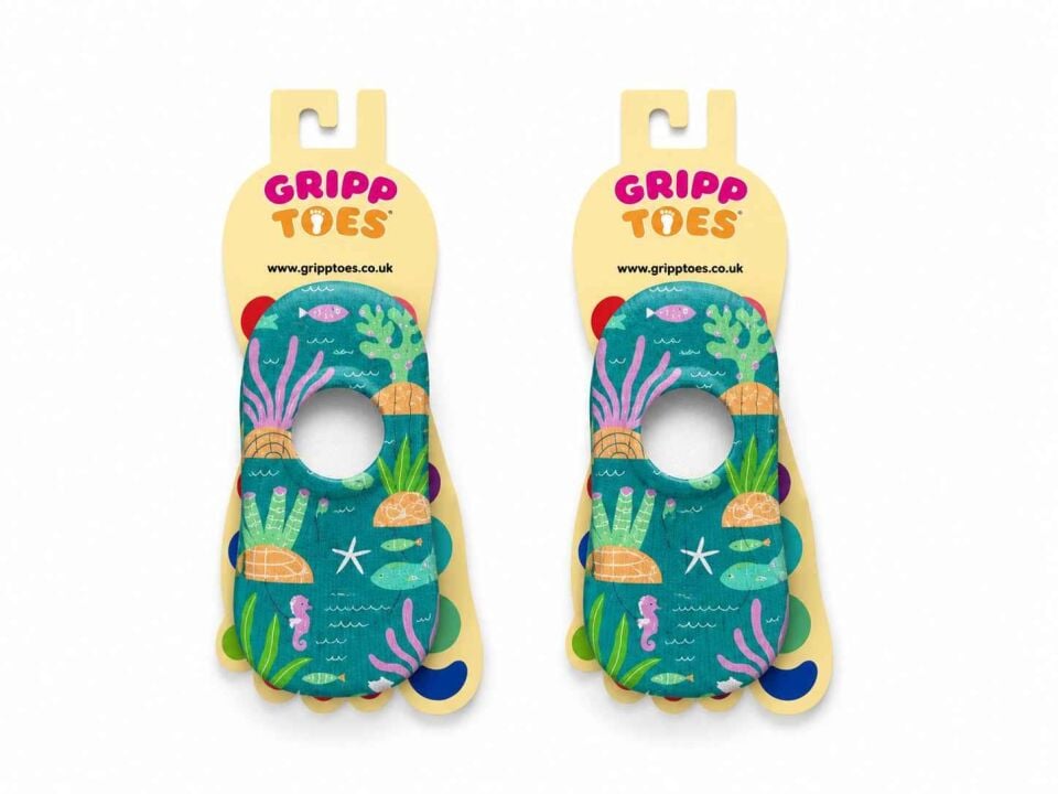 GrippToes Kaymaz Damla Tabanlı Deniz&Havuz Çorabı  K1 Çok Renkli - 30-32