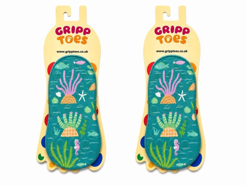 GrippToes Kaymaz Damla Tabanlı Deniz&Havuz Çorabı  K1 Çok Renkli