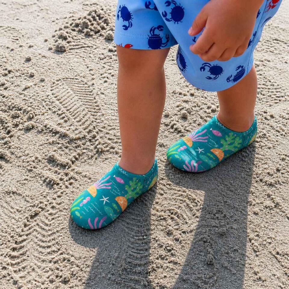 GrippToes Kaymaz Damla Tabanlı Deniz&Havuz Çorabı  K1 Çok Renkli