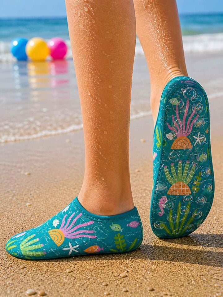 GrippToes Kaymaz Damla Tabanlı Deniz&Havuz Çorabı  K1 Çok Renkli