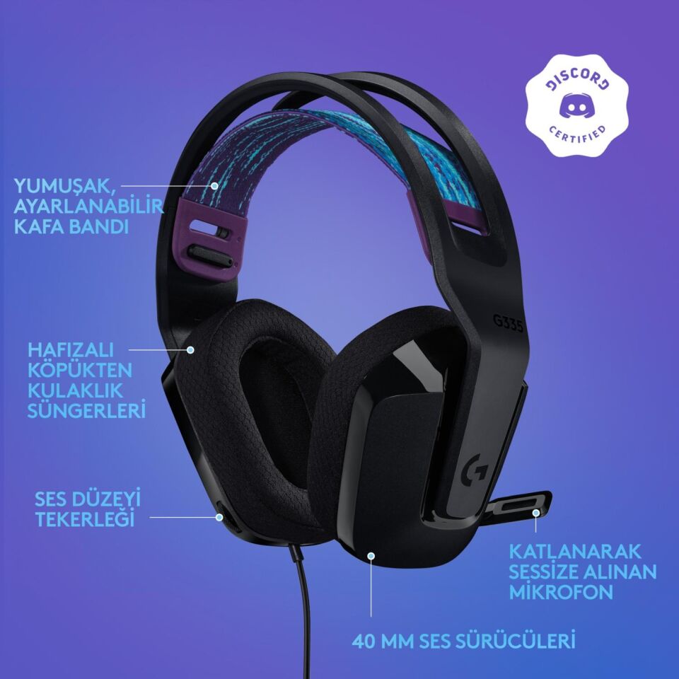 Logitech G335 Kablolu Oyuncu Kulaklığı