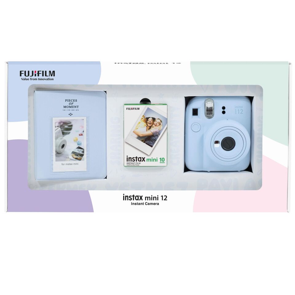 İnstax Mini 12 10LU Film ve PVC Albüm Bundle Box Mavi