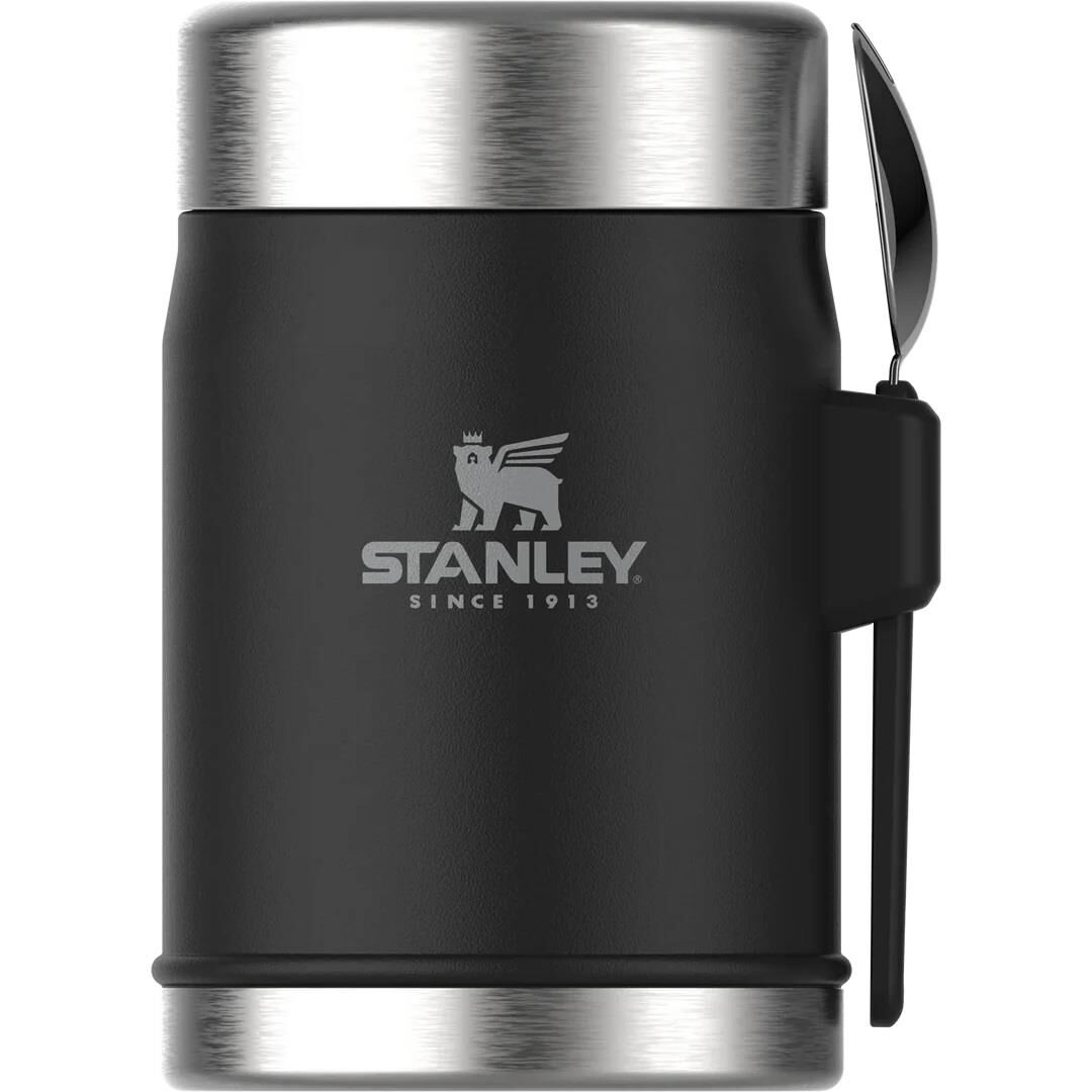 Stanley Legendary Food Jar Hammertone Kaşıklı Yemek Termosu 400 ml Matte Black Mat Siyah