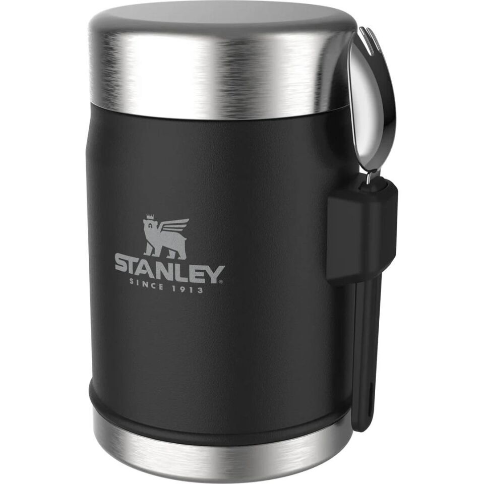 Stanley Legendary Food Jar Hammertone Kaşıklı Yemek Termosu 400 ml Matte Black Mat Siyah