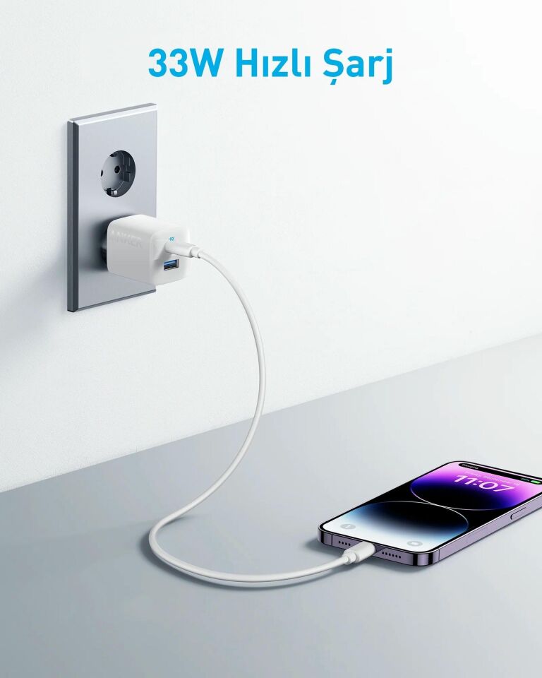 Anker 323 33W USB-C+USB Hızlı Şarj Cihazı
