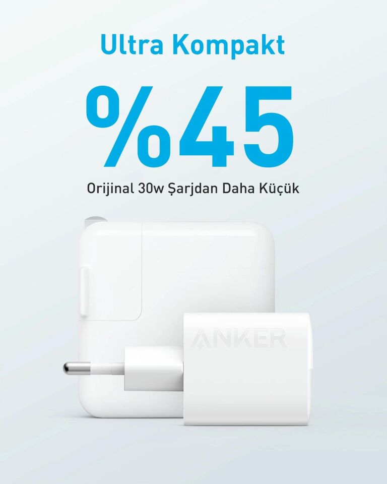 Anker 323 33W USB-C+USB Hızlı Şarj Cihazı