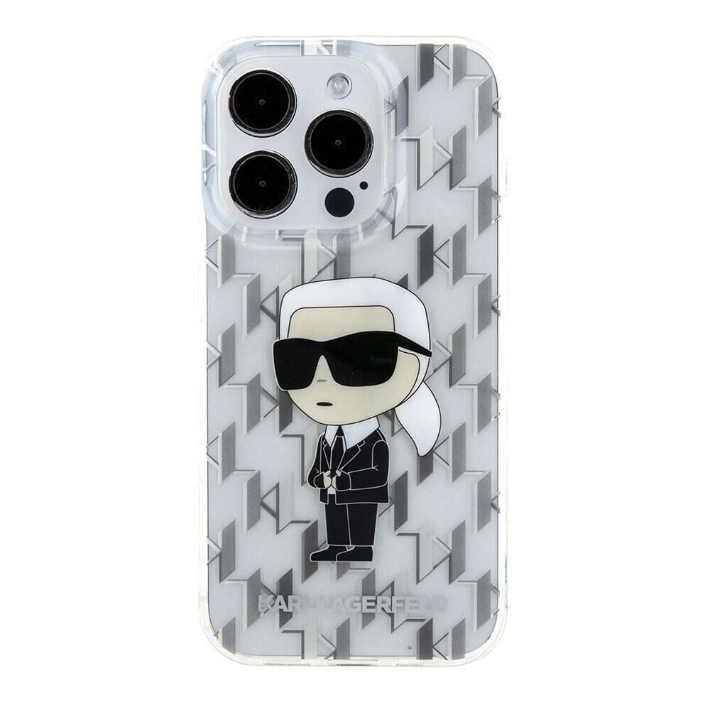 Karl Lagerfeld Monogram İkonik iPhone 15 Pro Kılıf - Şeffaf