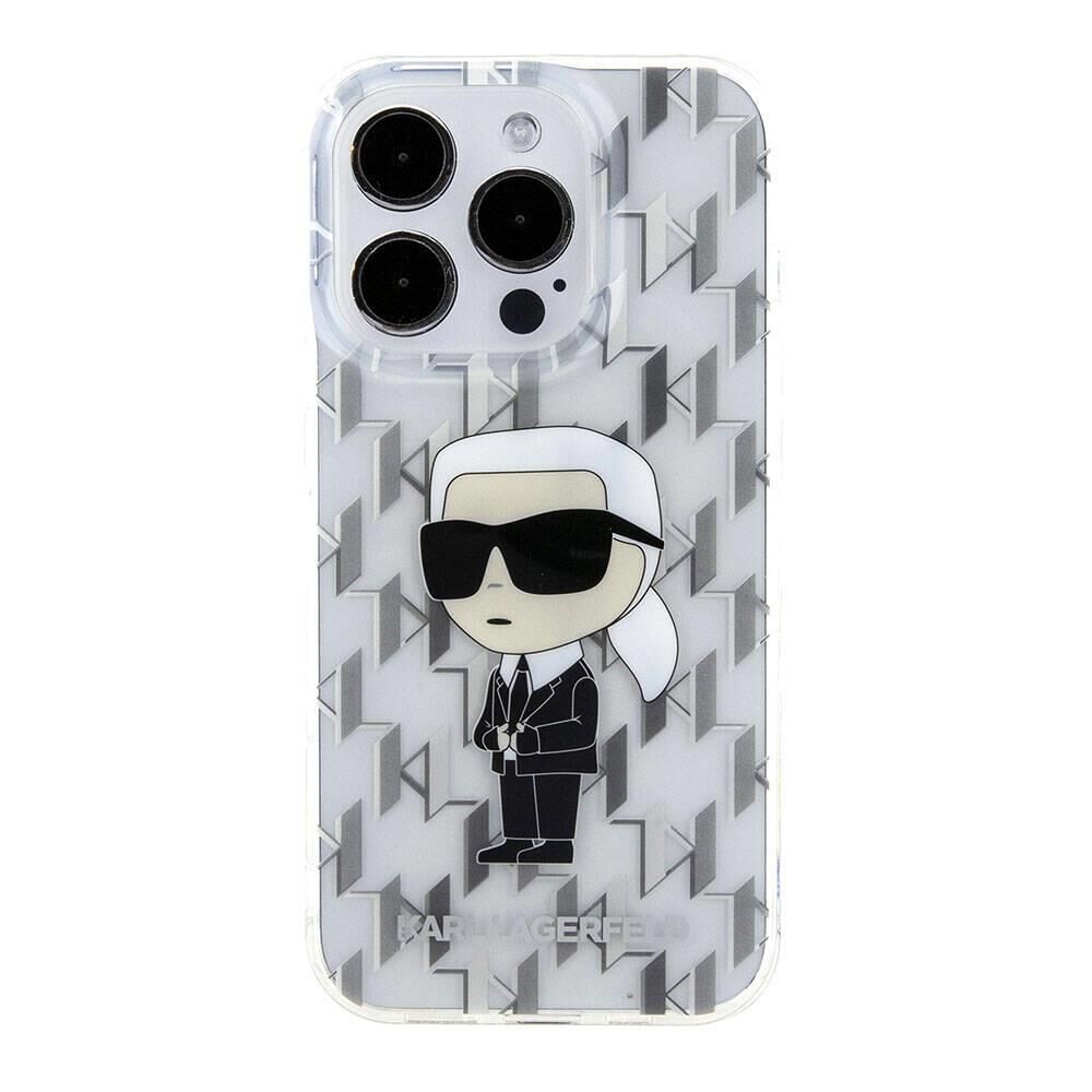 Karl Lagerfeld Monogram İkonik iPhone 15 Pro Kılıf - Şeffaf