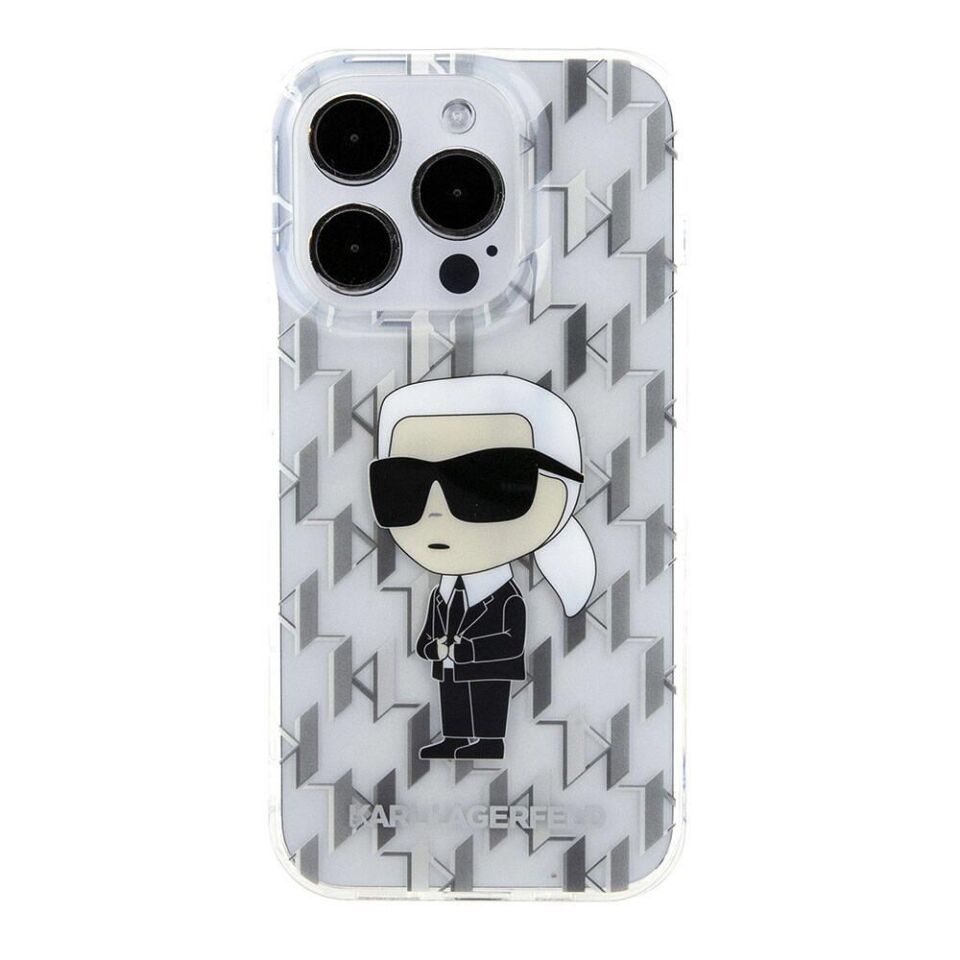 Karl Lagerfeld Monogram İkonik iPhone 15 Pro Kılıf - Şeffaf