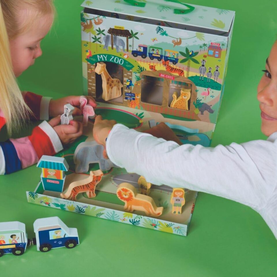 FLOSS ROCK Ahşap Figürlü Oyun Kutuları  Jungle