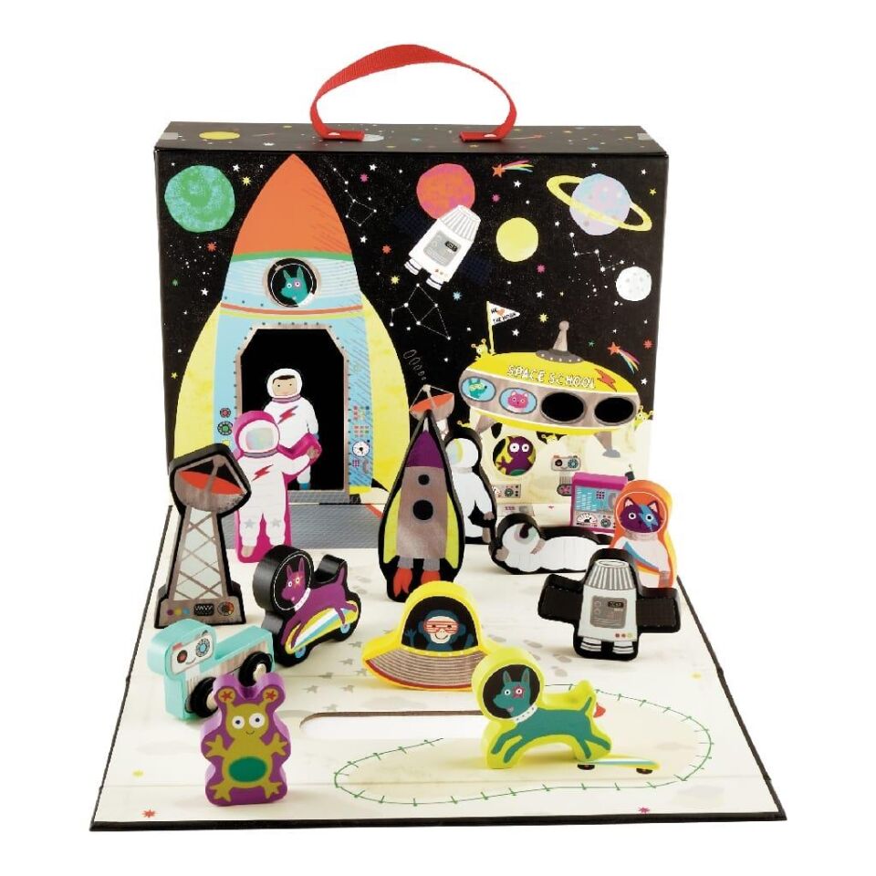 FLOSS & ROCK Ahşap Figürlü Oyun Kutuları / Space