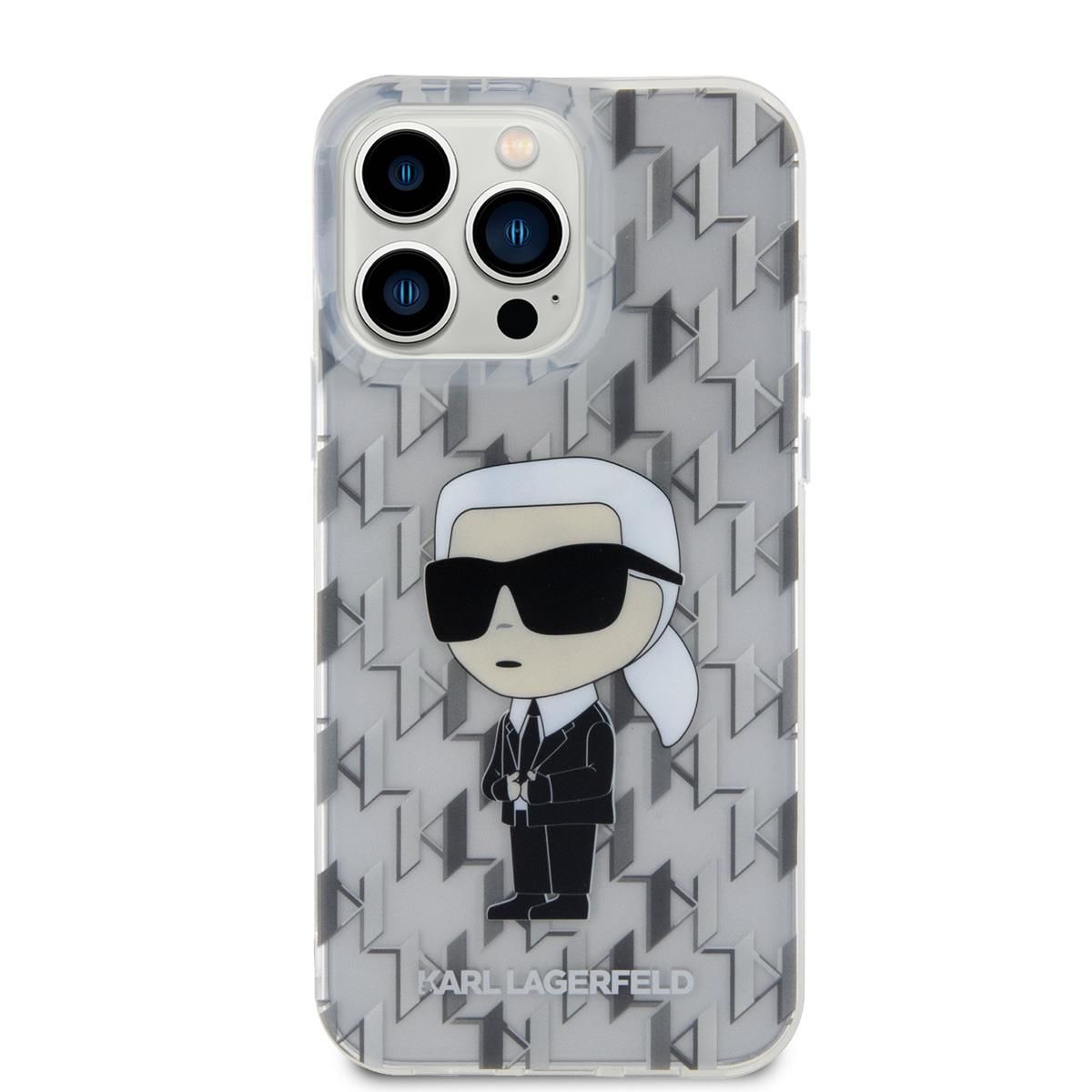 Karl Lagerfeld Monogram İkonik iPhone 15 Pro Max Kılıf - Şeffaf