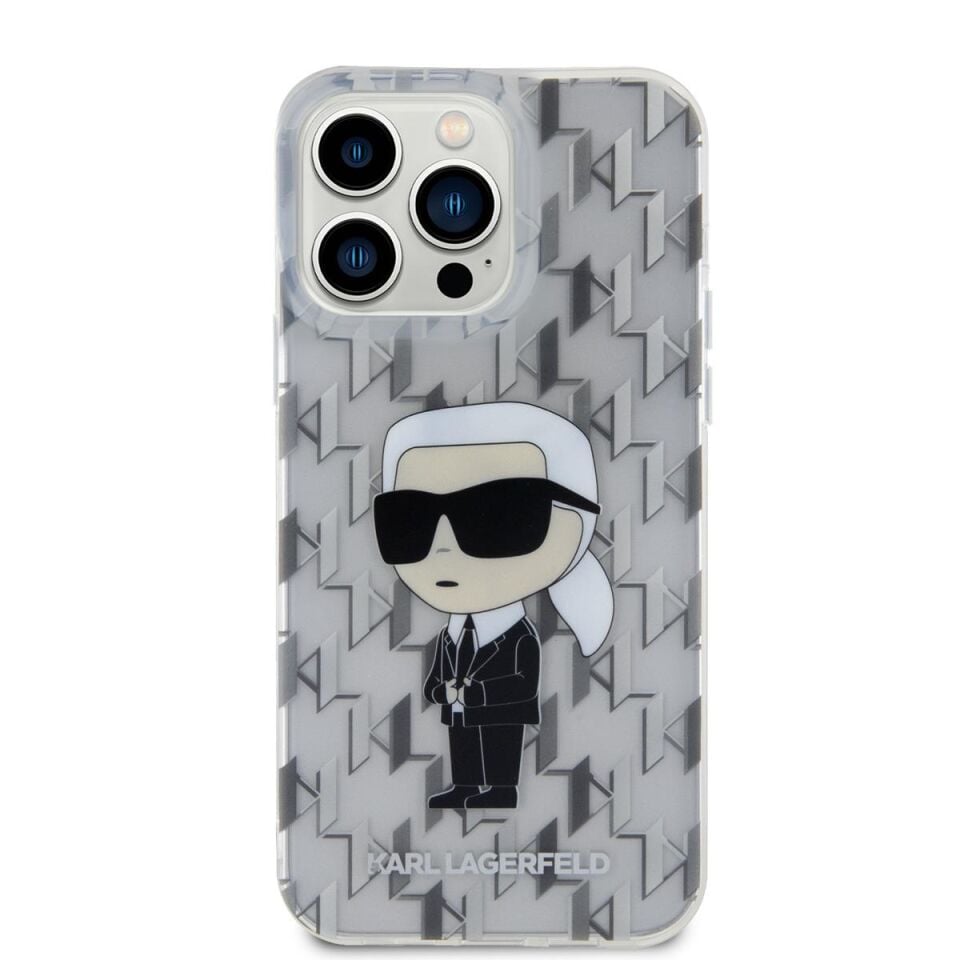 Karl Lagerfeld Monogram İkonik iPhone 15 Pro Max Kılıf - Şeffaf