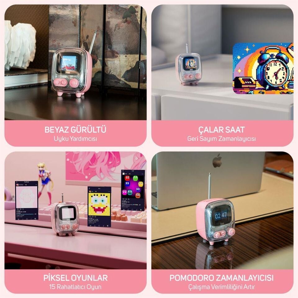 Divoom Tiivoo-2 Fm Radyolu Mini Bluetooth Hoparlör Yeşil