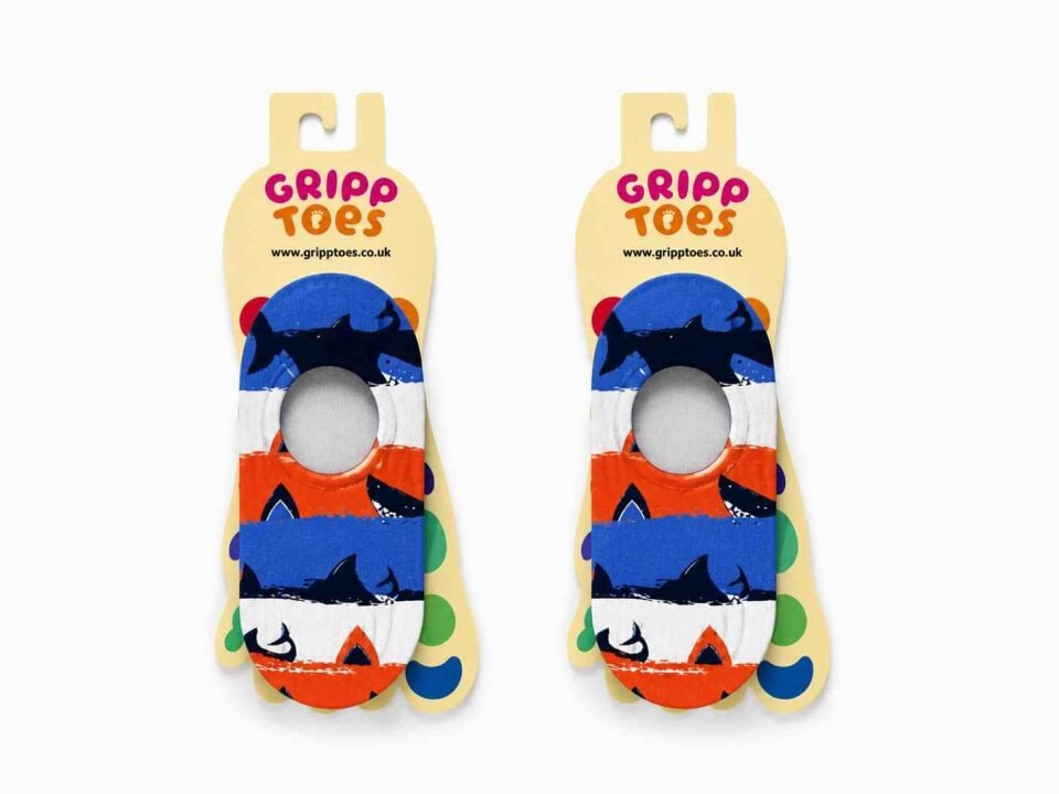 GrippToes Kaymaz Damla Tabanlı Deniz&Havuz Çorabı  T1 Çok Renkli - 33-35