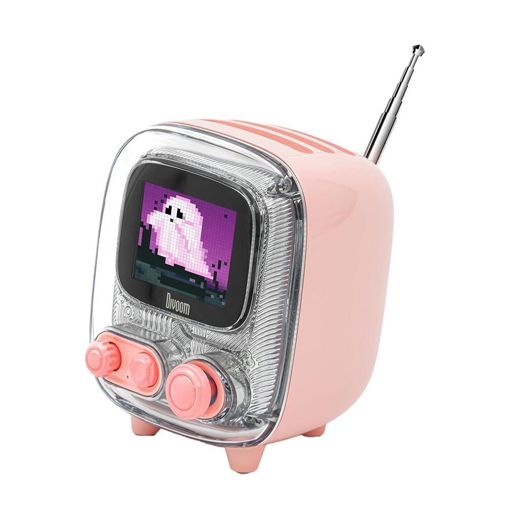 Divoom Tiivoo-2 Fm Radyolu Mini Bluetooth Hoparlör Pembe