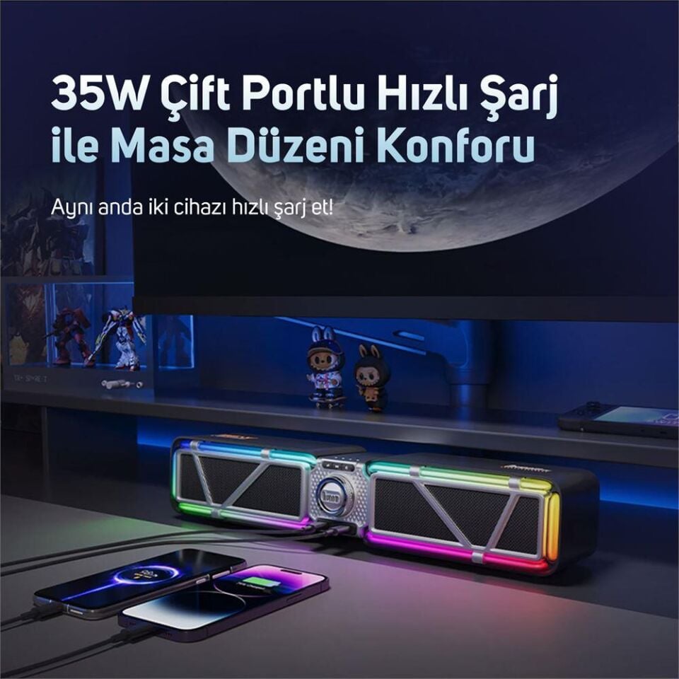 Divoom D-base 30W Masaüstü Bluetooth Gaming Hoparlör Siyah