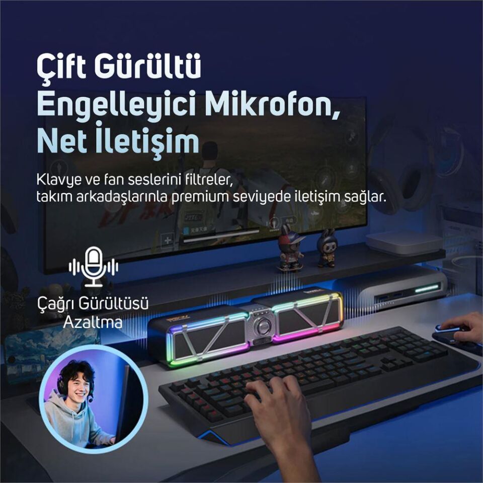 Divoom D-base 30W Masaüstü Bluetooth Gaming Hoparlör Siyah