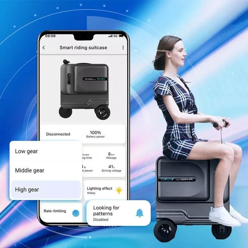 AirWheel SE3T  Elektrikli Binilebilir Schooter Valiz Siyah