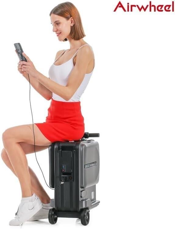 Airwheel SE3 Minit Elektirikli Binilebilir Schooter Valiz Siyah