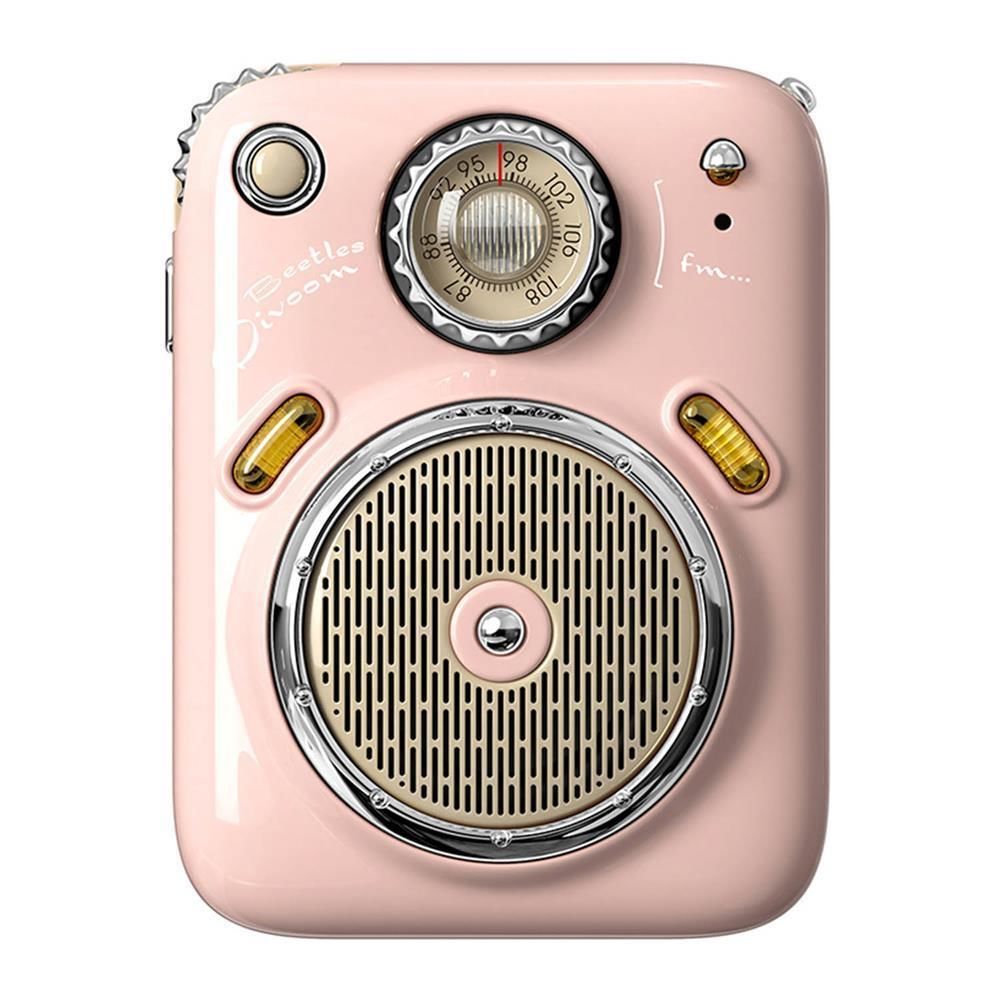 Divoom Beetles Fm Radyolu Taşınabilir Mini Bluetooth Hoparlör Pembe