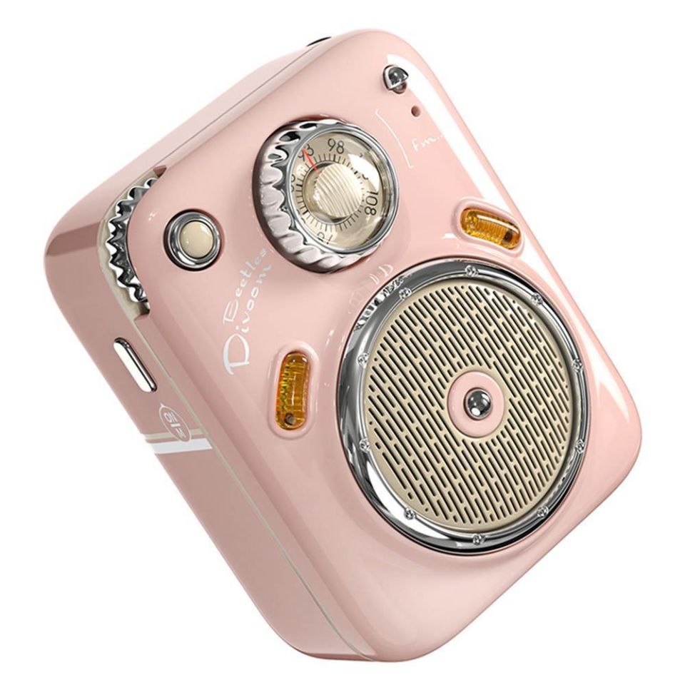 Divoom Beetles Fm Radyolu Taşınabilir Mini Bluetooth Hoparlör Pembe