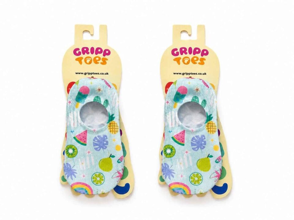 GrippToes Kaymaz Damla Tabanlı Deniz&Havuz Çorabı  V1 Çok Renkli - 33-35