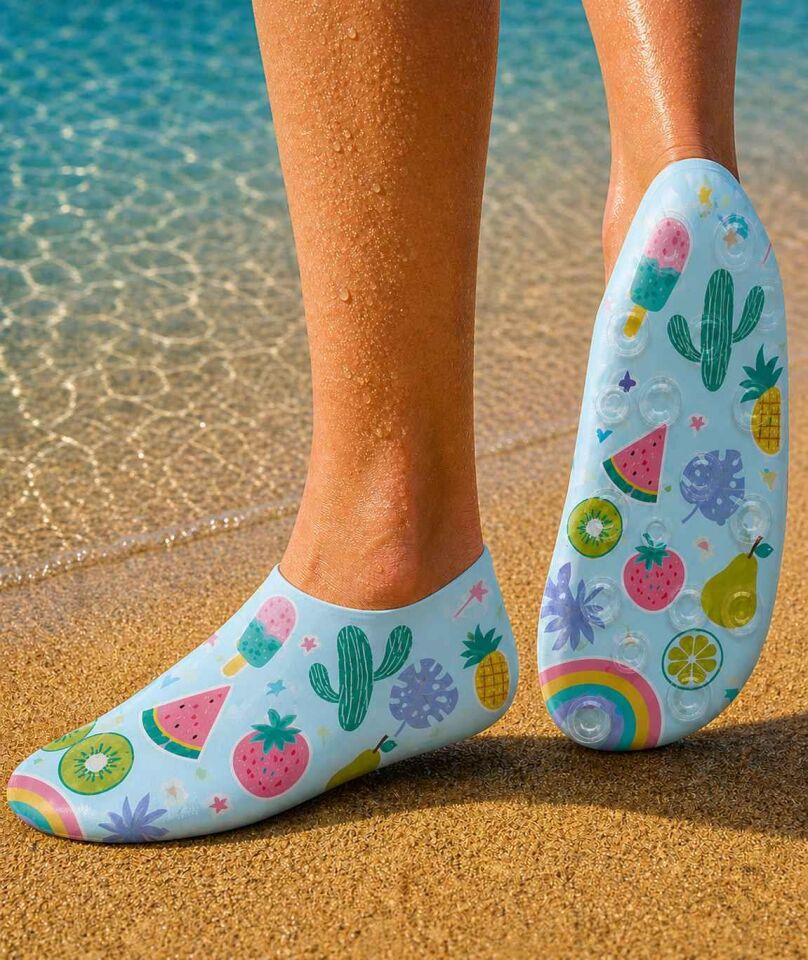 GrippToes Kaymaz Damla Tabanlı Deniz&Havuz Çorabı  V1 Çok Renkli