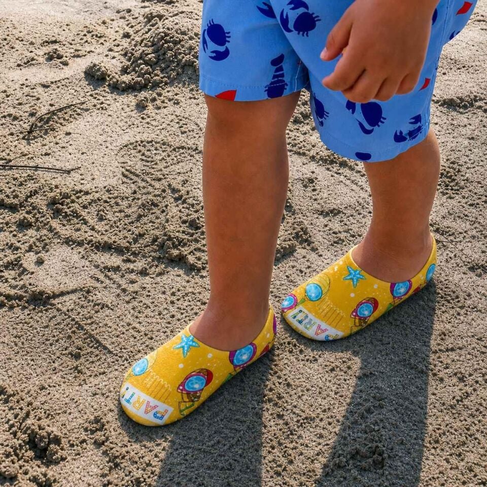 GrippToes Kaymaz Damla Tabanlı Deniz&Havuz Çorabı  W1 Çok Renkli