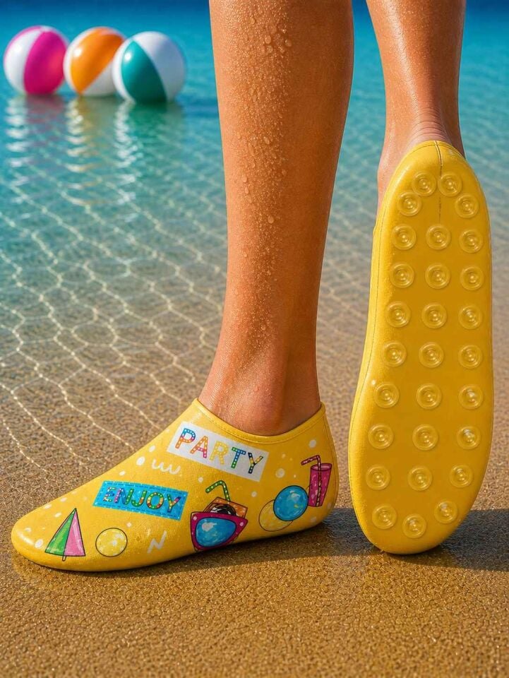 GrippToes Kaymaz Damla Tabanlı Deniz&Havuz Çorabı  W1 Çok Renkli