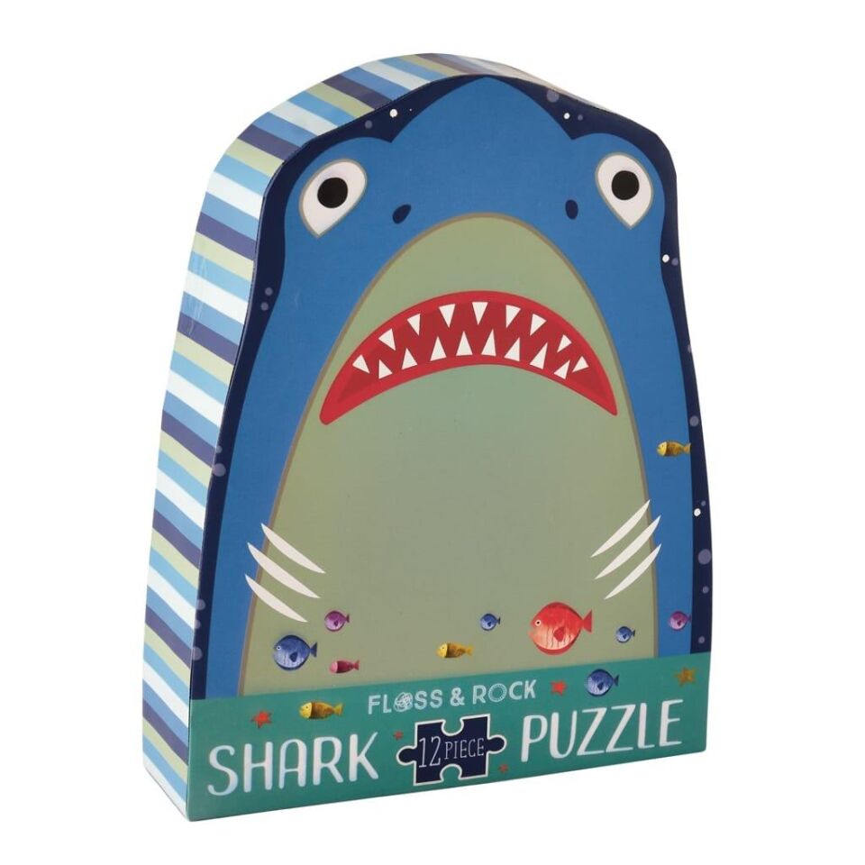 FLOSS & ROCK 12 Parça Şekilli Yap-Boz Shark