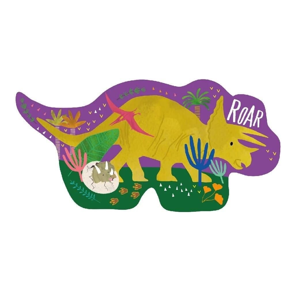FLOSS & ROCK 12 Parça Şekilli Kutulu Yap-Boz Dinosaur