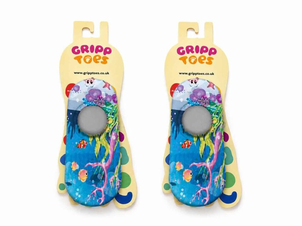 GrippToes Kaymaz Damla Tabanlı Deniz&Havuz Çorabı  X1 Çok Renkli - 30-32