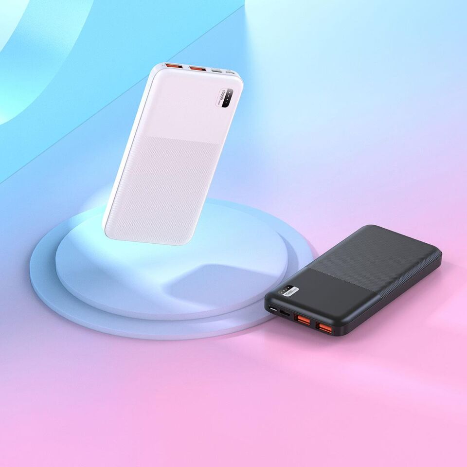 Xipin PX721 Hızlı Şarj Özellikli - LED Işık Göstergeli - Dual USB - Taşınabilir Powerbank - 10000 mAh Beyaz