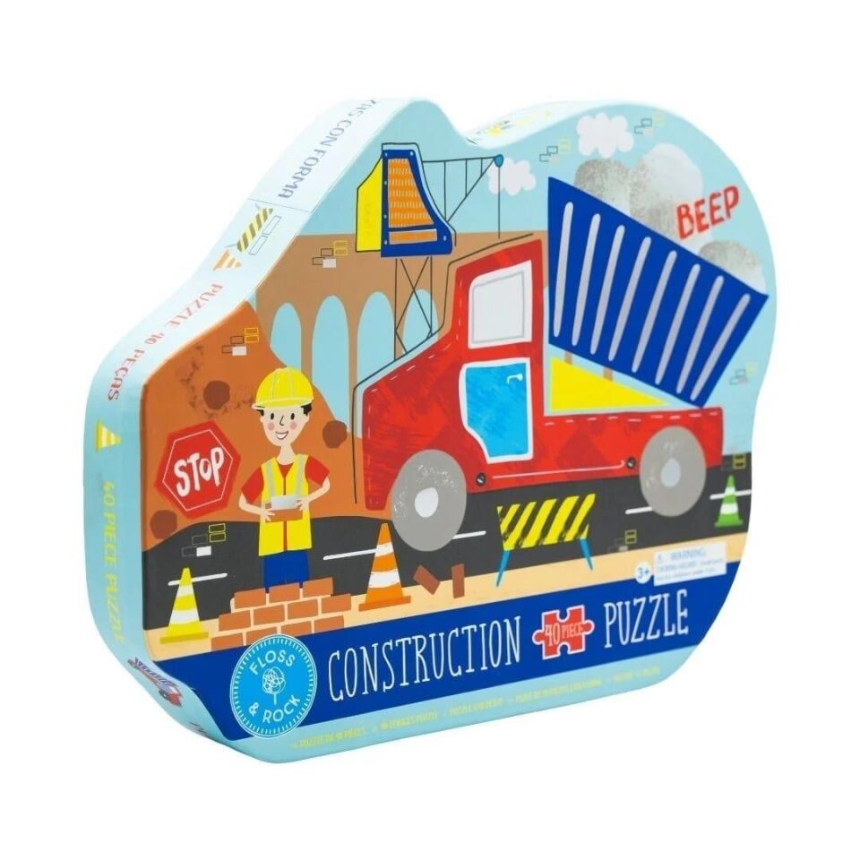 FLOSS & ROCK 40 Parça İnsaat Arabası Şekilli Yap-Boz Construction