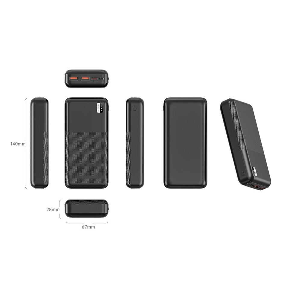 Xipin PX722 Hızlı Şarj Özellikli - LED Işık Göstergeli - Dual USB - Taşınabilir Powerbank 20000 mAh