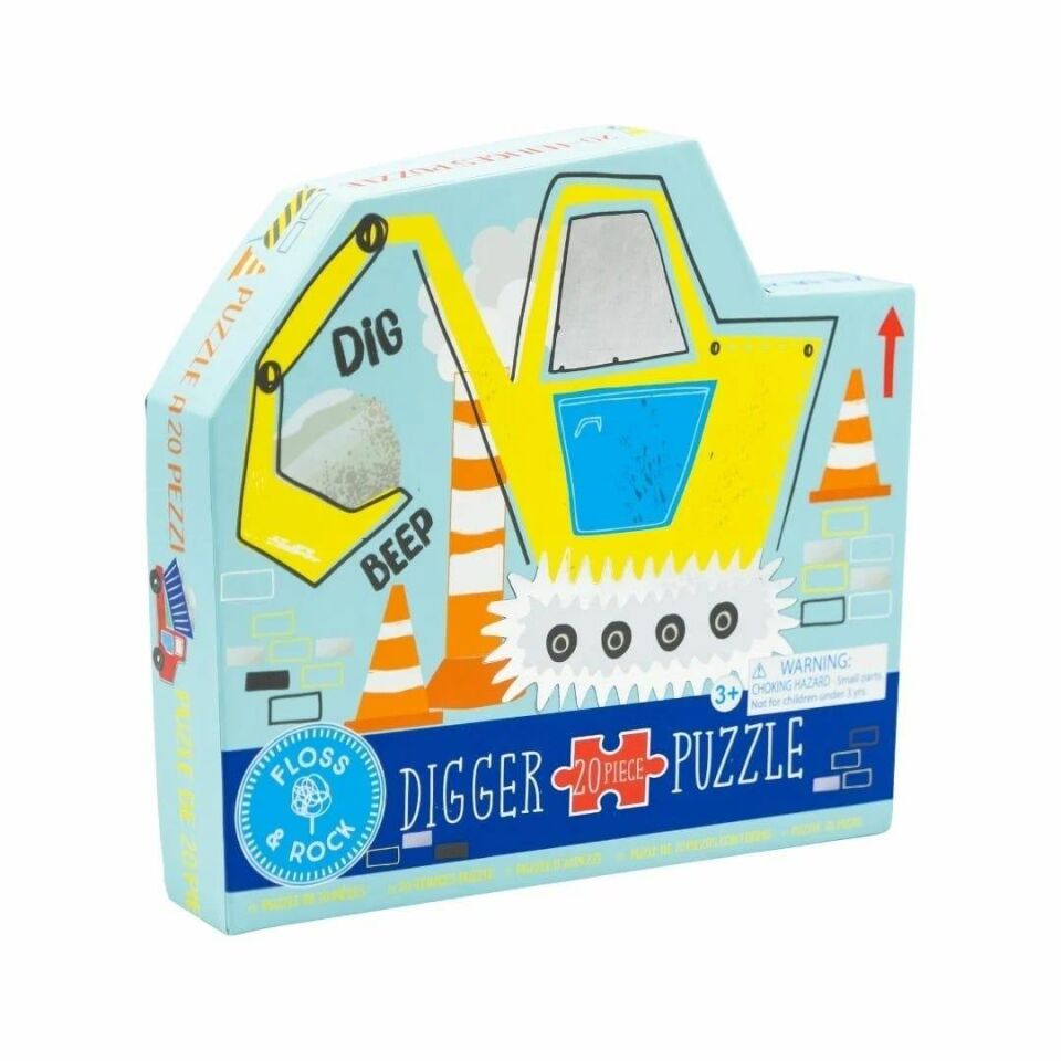 Floss & Rock 20 Parça Inşaat Makinesi Şekilli Yap-Boz  Construction